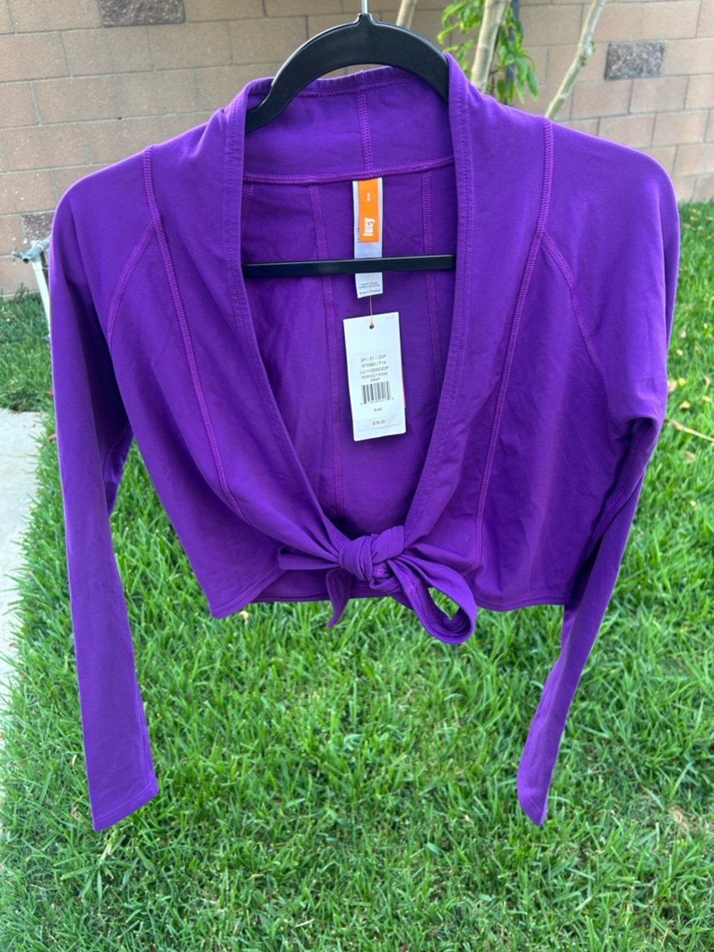 Lucy Violet Tie-Front Cropped Wrap Top
